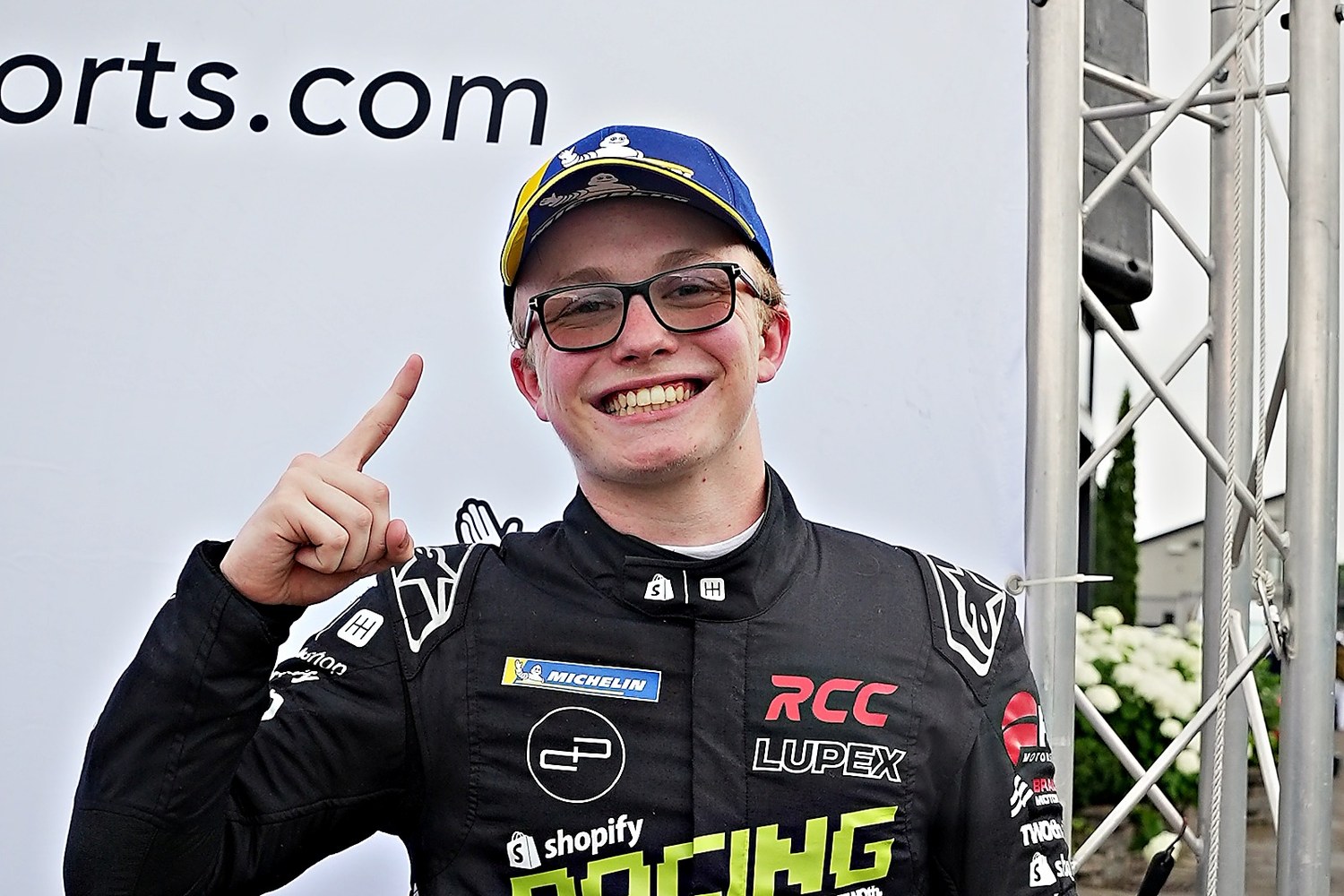 Timothe Pernod celebrates his first Emzone Radical Cup Canada presented by Michelin win at Calabogie Motorsports Park